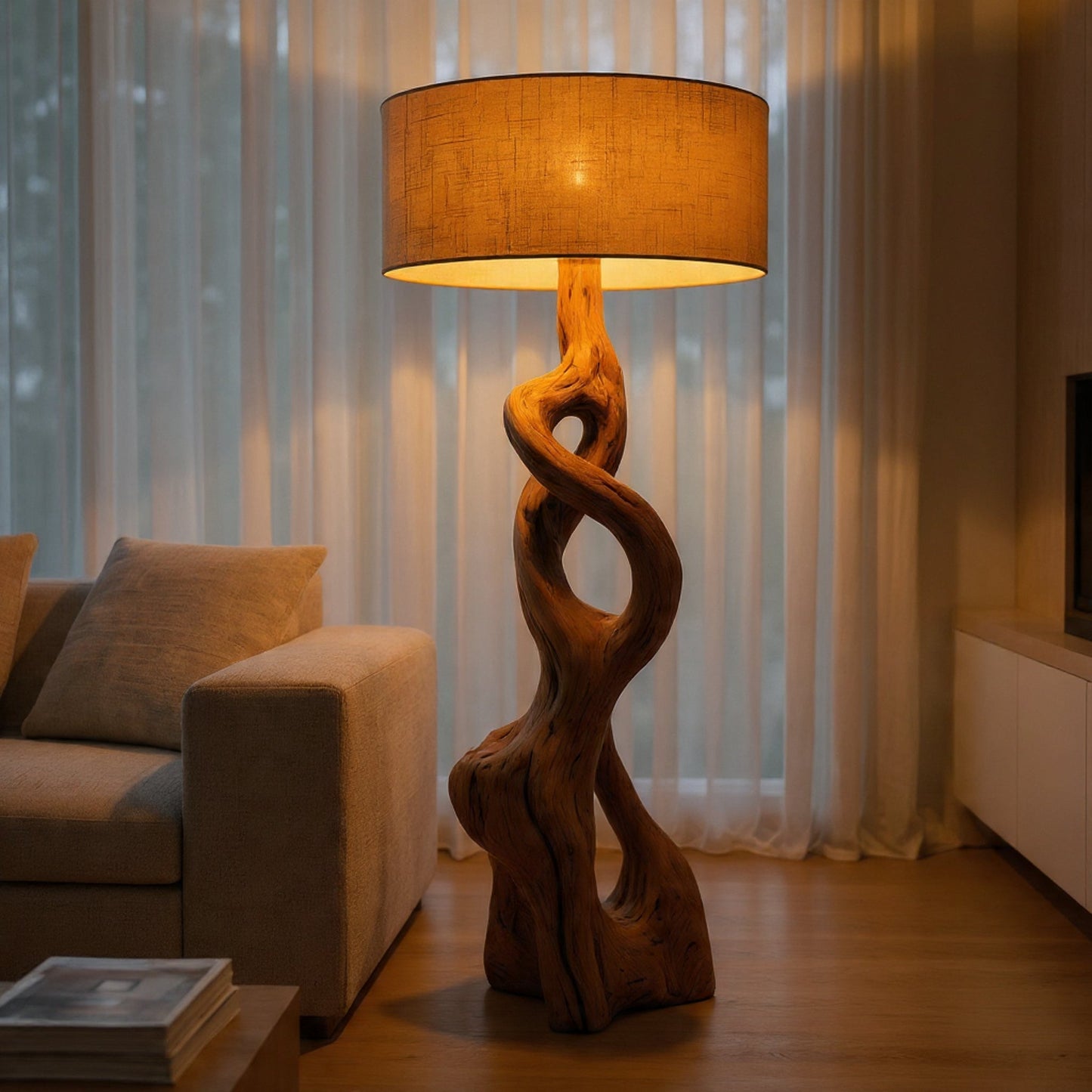 The "Aura" Sculptural Driftwood Floor Lamp