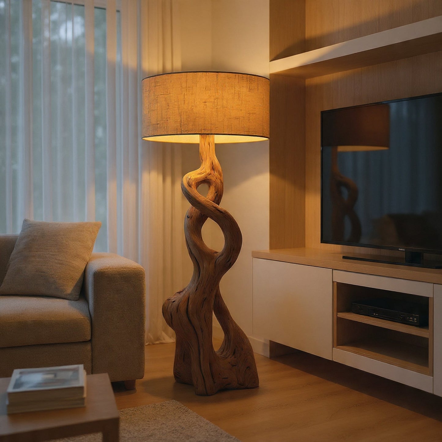 The "Aura" Sculptural Driftwood Floor Lamp